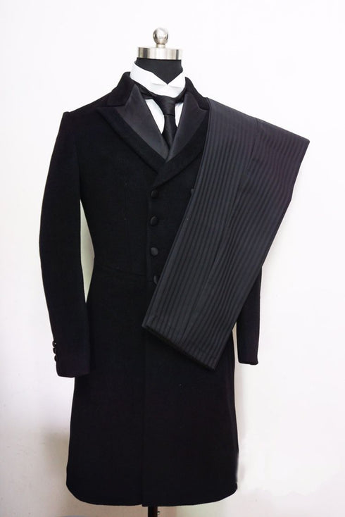 Gothic Black Frock Coat Dress – Inspired by 19th Century Men’s Frock Coats Plus Size